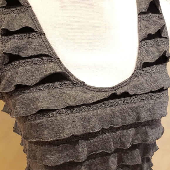 Poetry Gray Ruffled Mini Dress - Picture 4 of 8